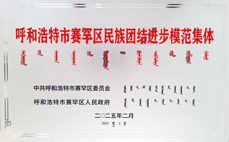 標題：呼和浩特分院榮獲呼和浩特市賽罕區(qū)民族團結(jié)進步模范集體稱號
瀏覽次數(shù)：1893
發(fā)表時間：2025-04-11